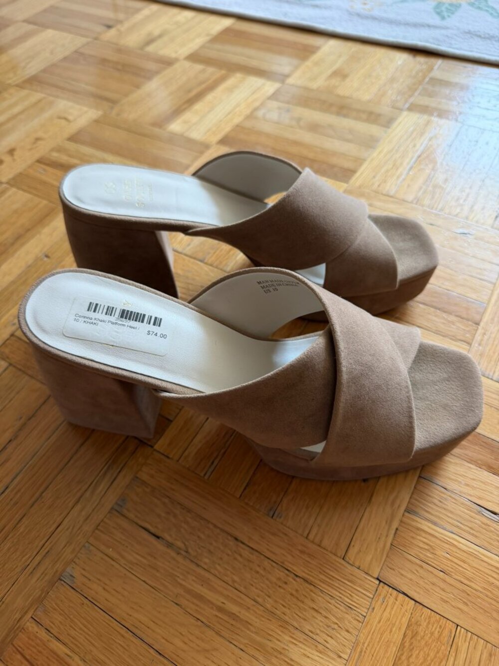 BARELY USED Oasis Society Corinna Khakhi Platform Heels Taupe Suede 10